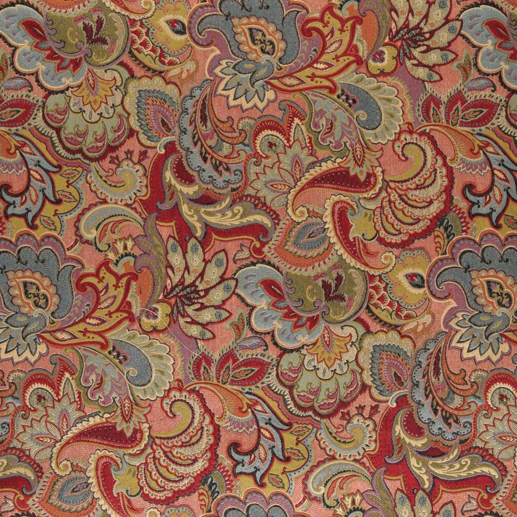 10025-02 Paisley Orange & Rust,Red & Burgundy Charlotte Fabrics Woven Patterns