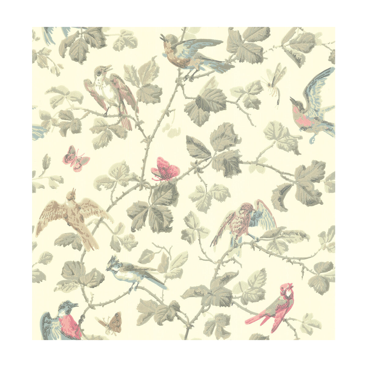 100/2009-CS WINTER BIRDS LINEN COLE & SON Wallpaper