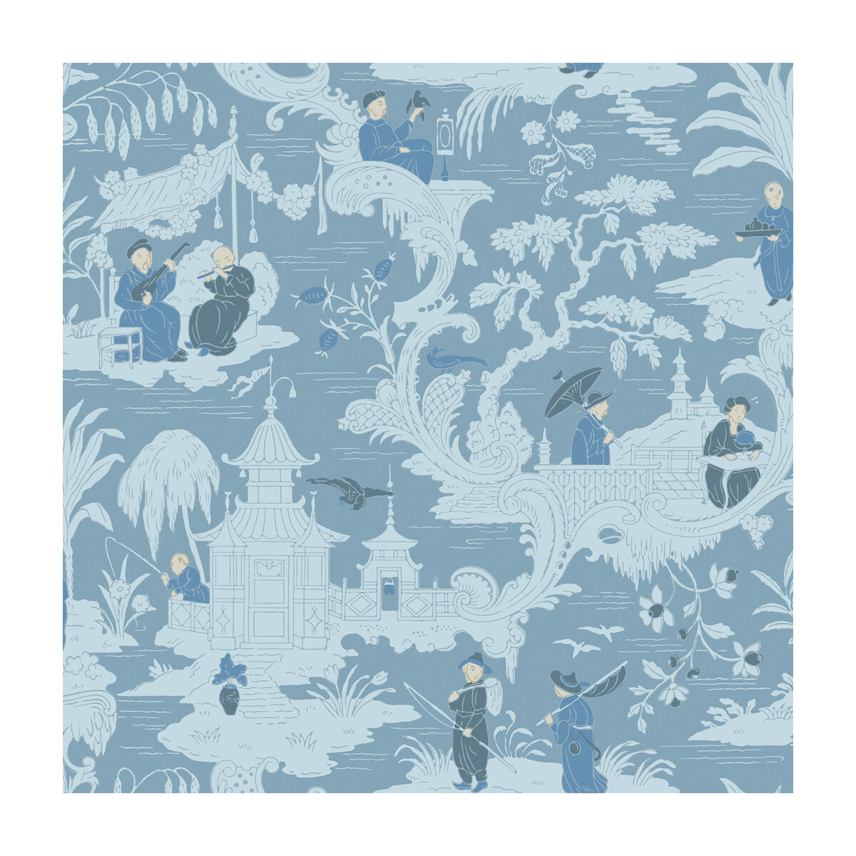 100/8038-CS CHINESE TOILE Blue Cole & Son Wallpaper