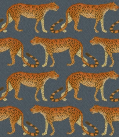 109/2008-CS LEOPARD WALK Charcoal Orange Cole & Son Wallpaper