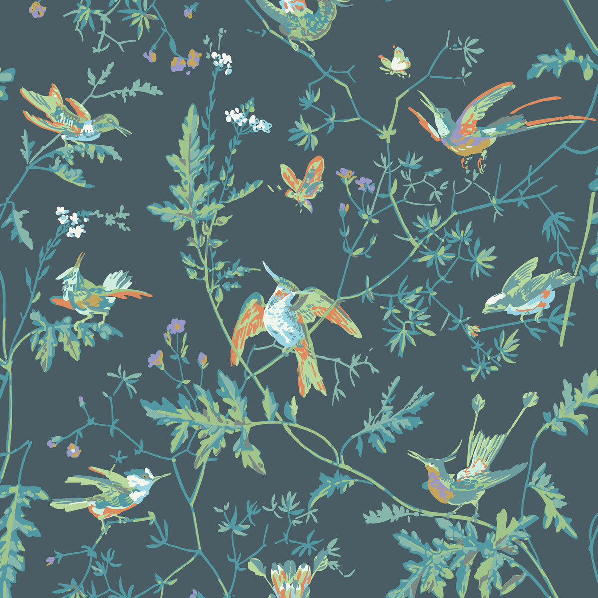 112/4014-CS HUMMINGBIRDS Viridian Cole & Son Wallpaper