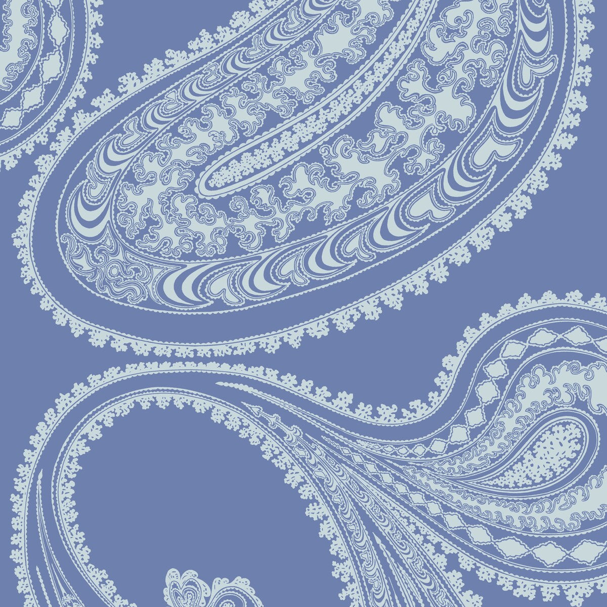 112/9032-CS RAJAPUR FLOCK BLUE/WHITE COLE & SON Wallpaper