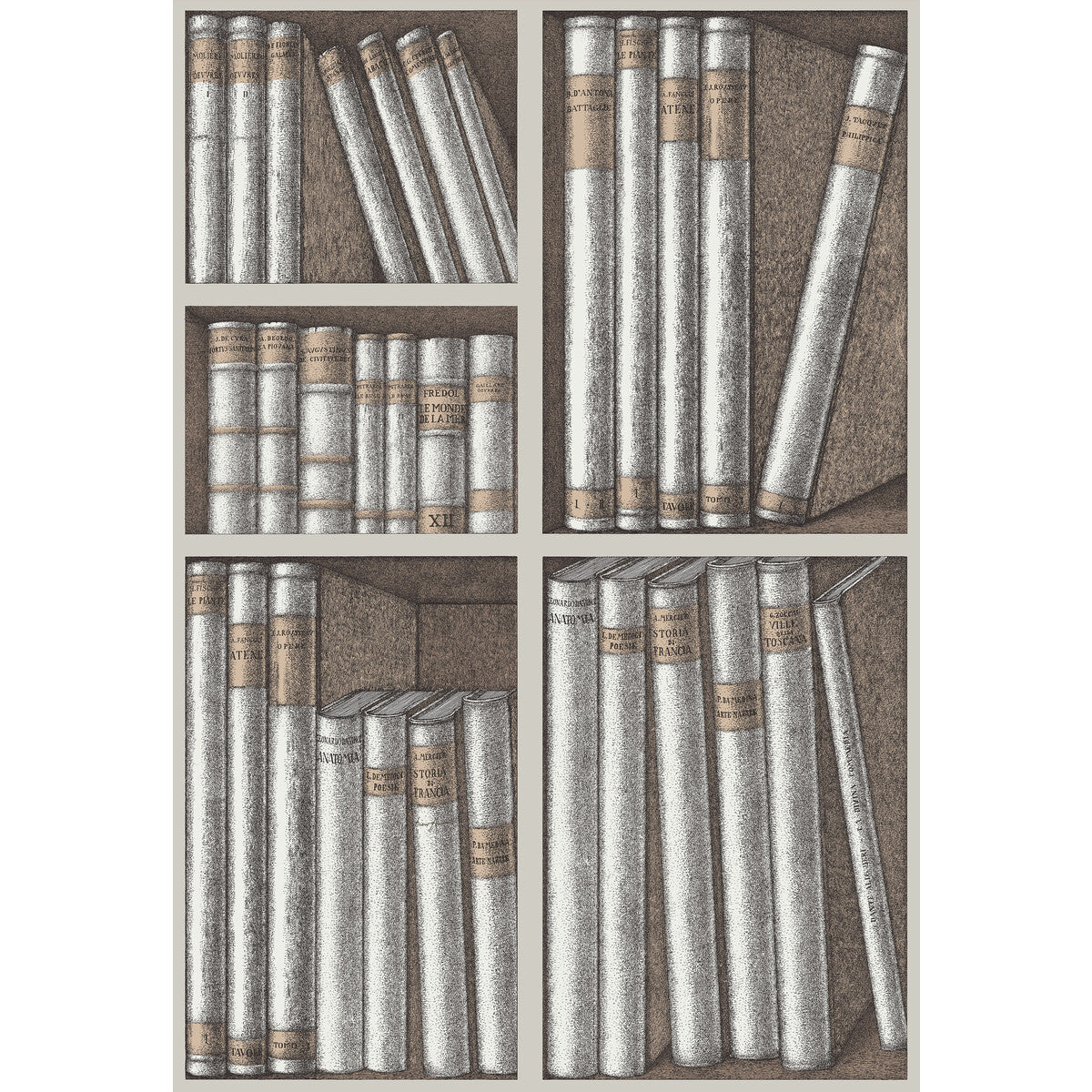 114/15029-CS EX LIBRIS STONE/LINEN COLE & SON Wallpaper