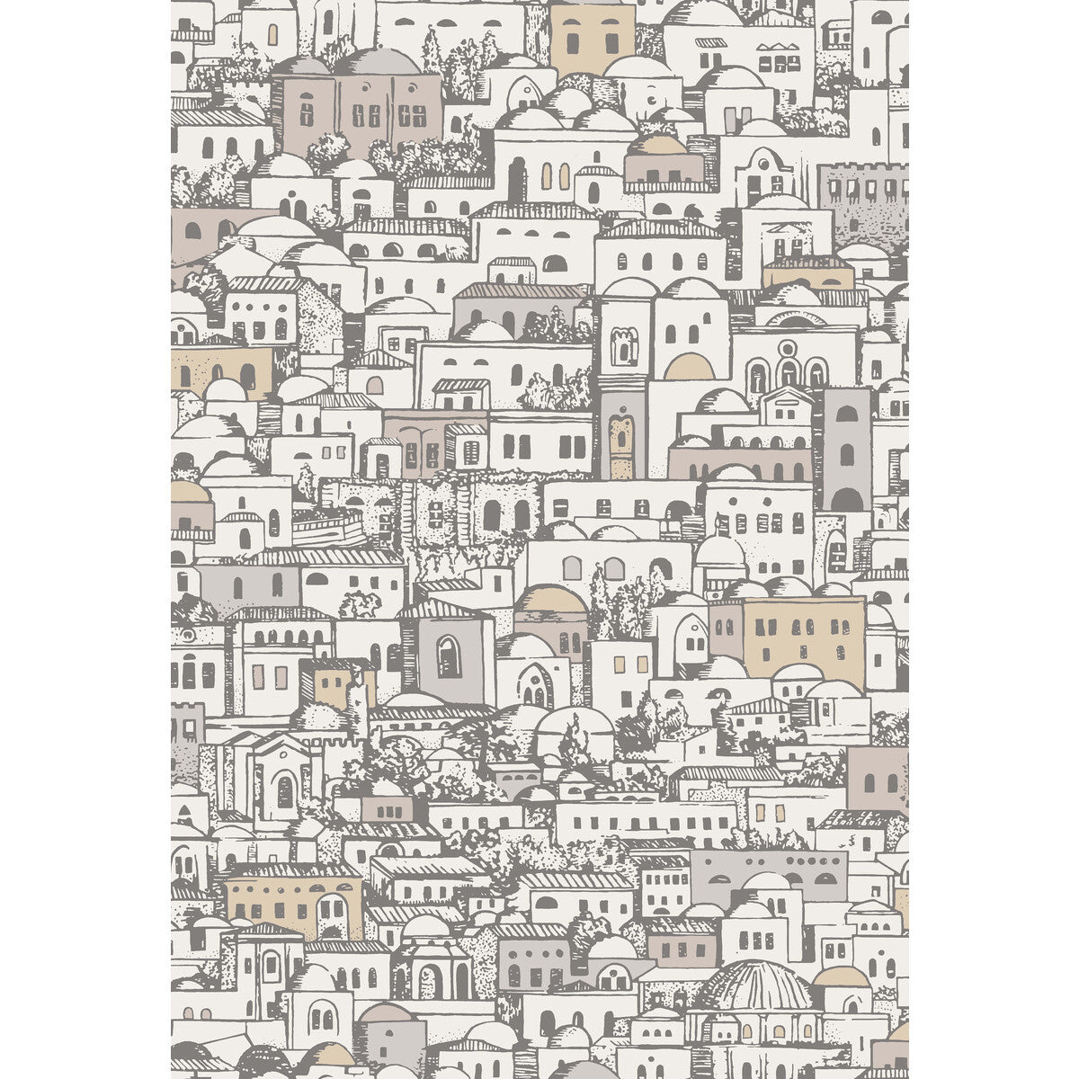 114/19038-CS MEDITERRANEA WHITE/GILVER COLE & SON Wallpaper