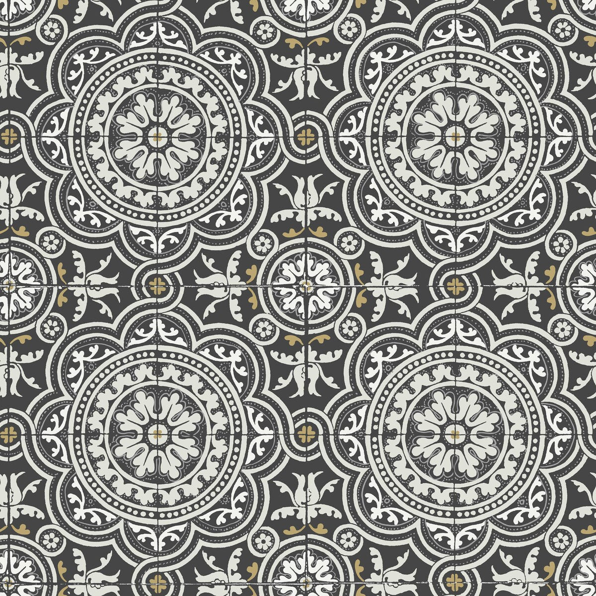 117/8022-CS Piccadilly Grey & Metallic Gold On Black Cole & Son Wallpaper