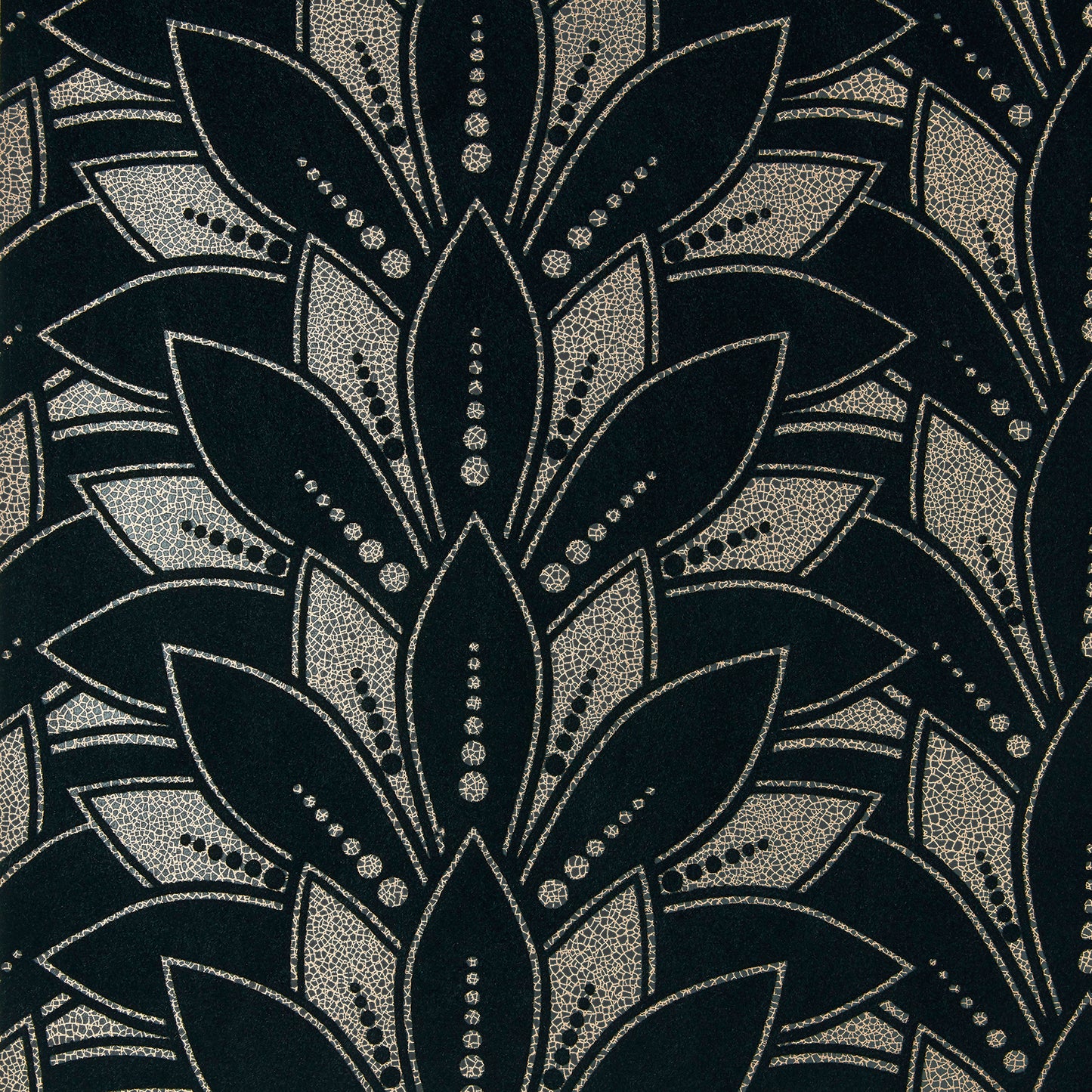 139FLOCK03 1838-Wallcoverings WALLPAPER - WP # 03 JET ELODIE