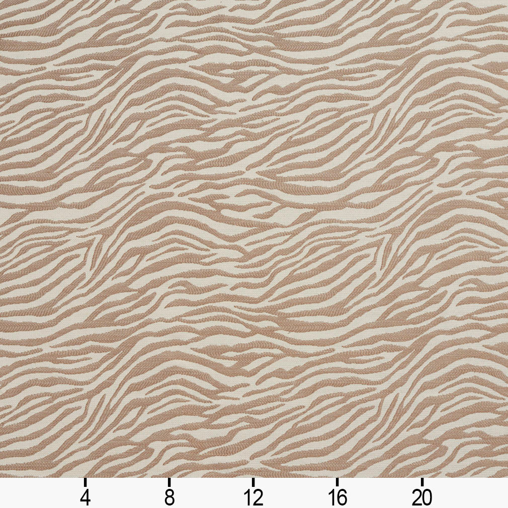1590 Animal Print Zebra/Taupe Beige & Taupe Charlotte Fabrics
