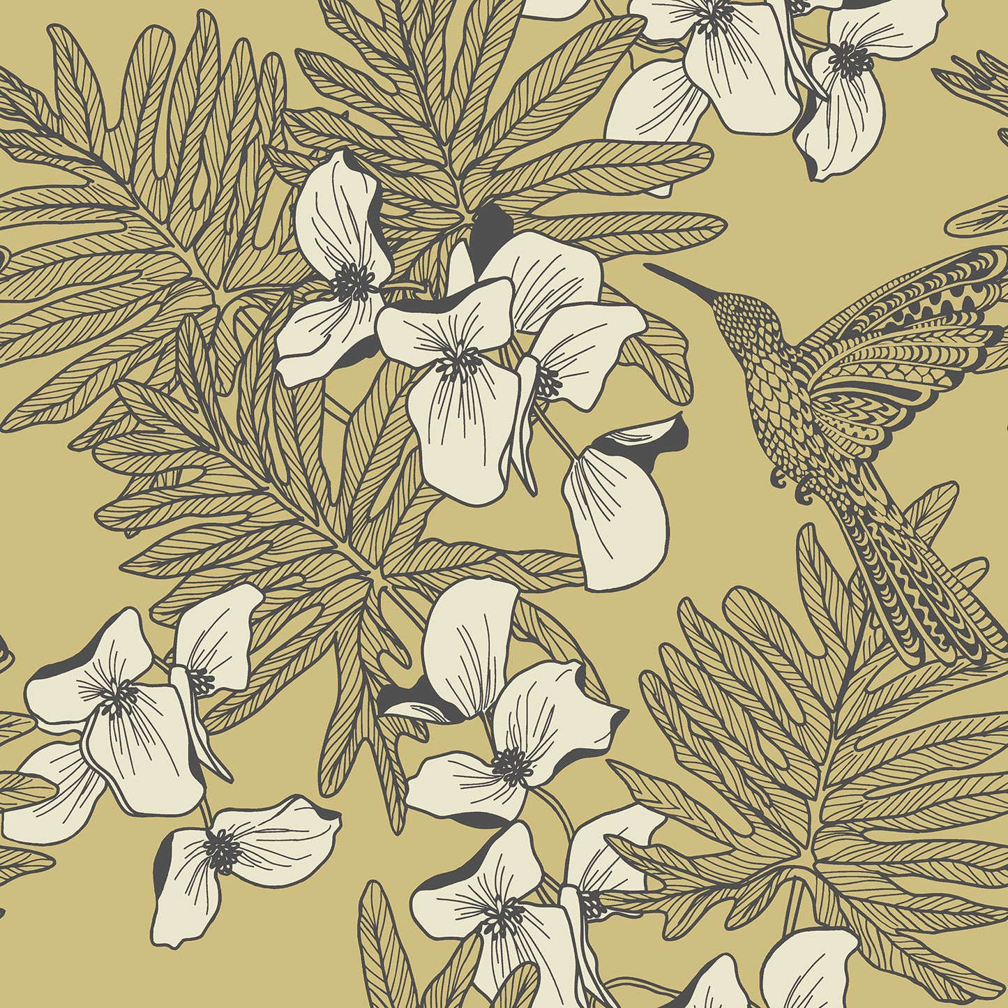 180411701 1838-Wallcoverings WALLPAPER - WP # 01 MUSTARD AURORA