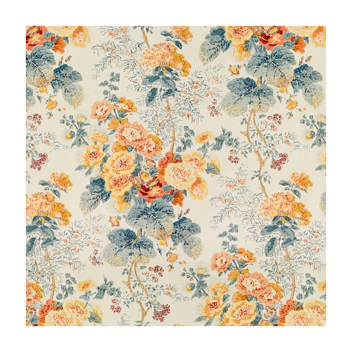 2005100-512 HOLLYHOCK HDB APRICOT/LAKE LEE JOFA Fabrics Drapery Upholstery