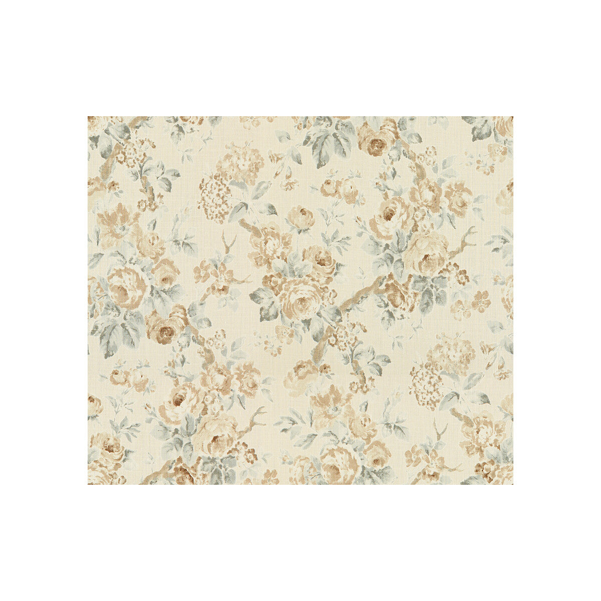 2007157-613 GARDEN ROSES BEIGE/AQUA LEE JOFA Fabrics Drapery Upholstery