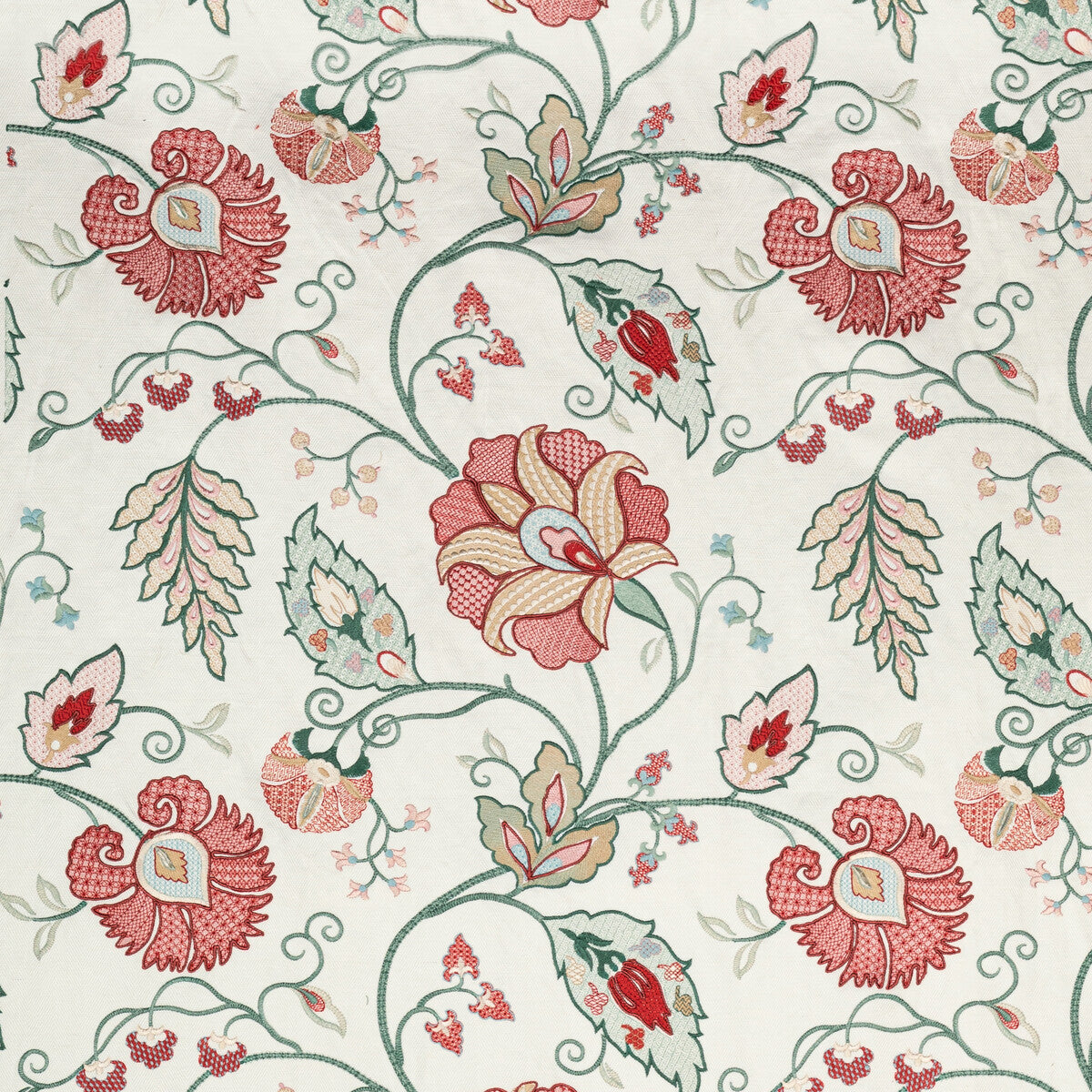 2020215-97 SHIRAZ EMB ROSE/JADE LEE JOFA Fabrics Drapery Upholstery