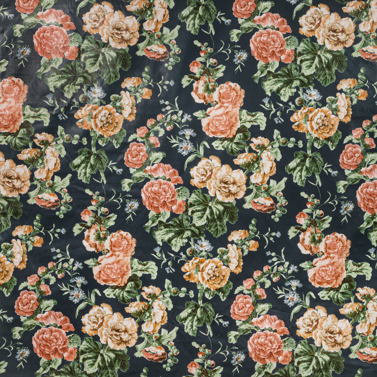 2020221-524 UPTON COTTON NAVY/CORAL LEE JOFA Fabrics Drapery Upholstery