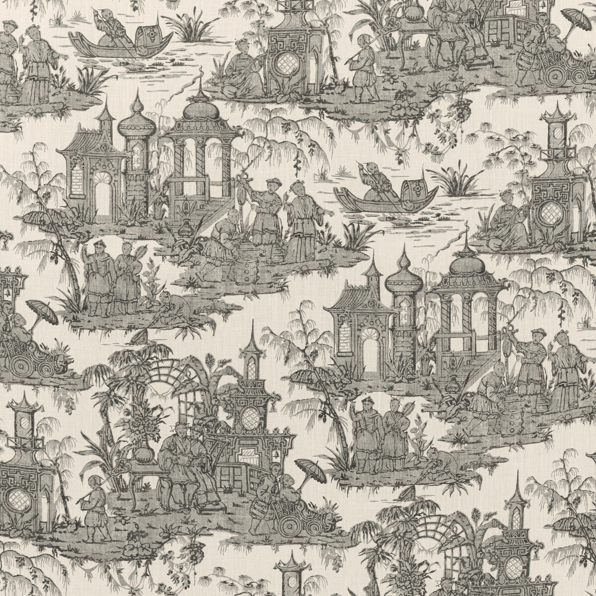 2020224-816 PAGODA TOILE COAL LEE JOFA Fabrics Drapery Upholstery