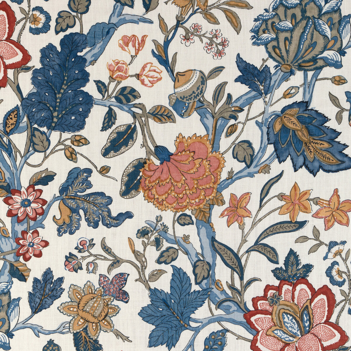 2023121-550 HAZELWOOD PRINT INDIGO LEE JOFA Fabrics Drapery Upholstery