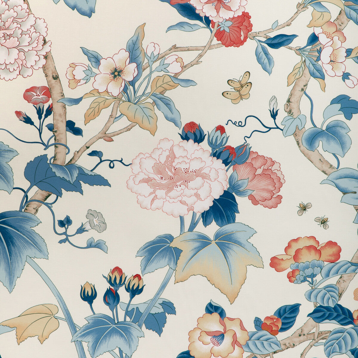 2023143-195 GARDENIA PRINT BLUE/RED LEE JOFA Fabrics Drapery Upholstery