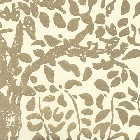 2030-10MWP ARBRE DE MATISSE Gold Metallic On Off White Quadrille Wallpaper