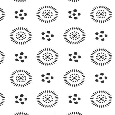 2210-06WWP CECIL Black On White Quadrille Wallpaper