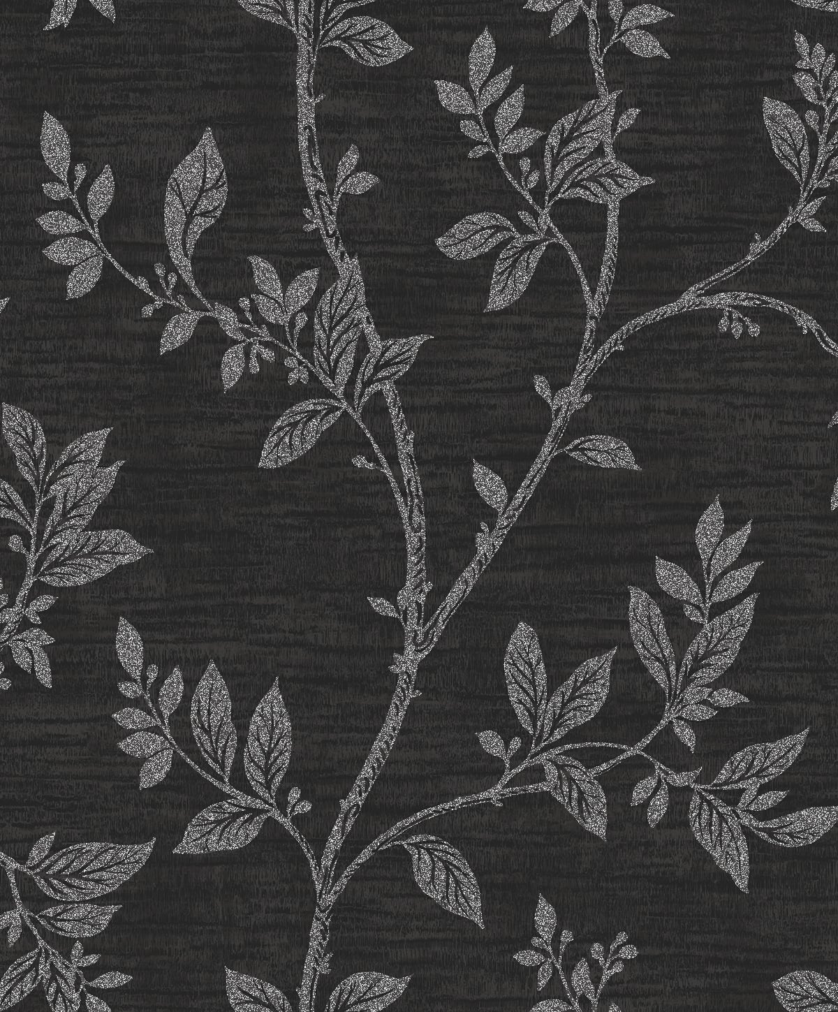 2231110 Etten Studios Essential Textures Wallpaper Leaf Trail Metallic Ebony & Glass Beads