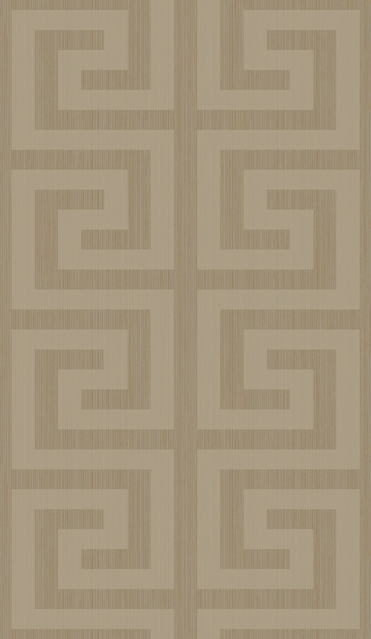 2232007 Etten Studios Essential Textures Wallpaper Greek Key Khaki & Metallic Champagne