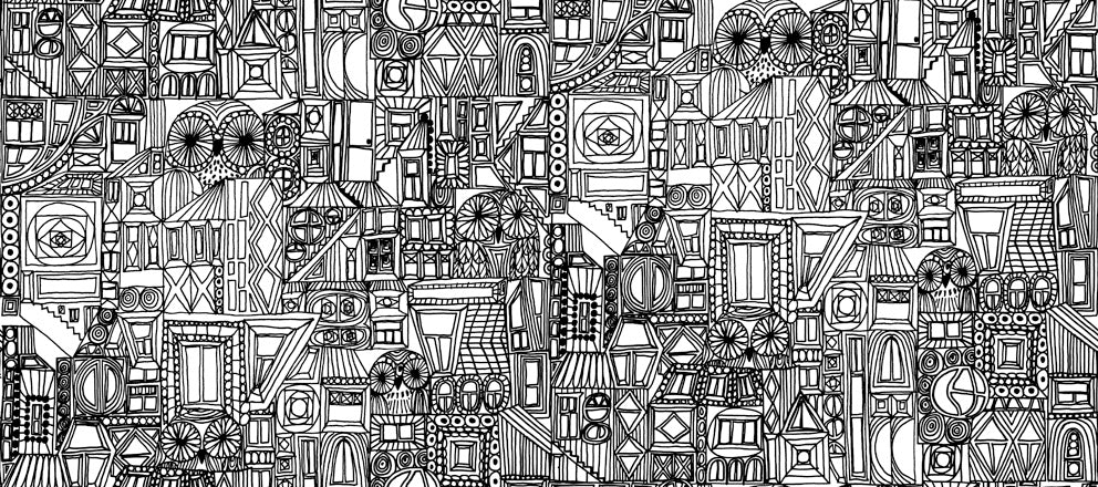 23300X Marimekko Marimekko Vol. 5 Wallpaper Bubi Ebony and Eggshell