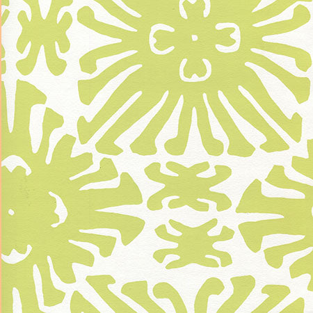 2475WP-11 SIGOURNEY SMALL SCALE Chartreuse On White Quadrille Wallpaper