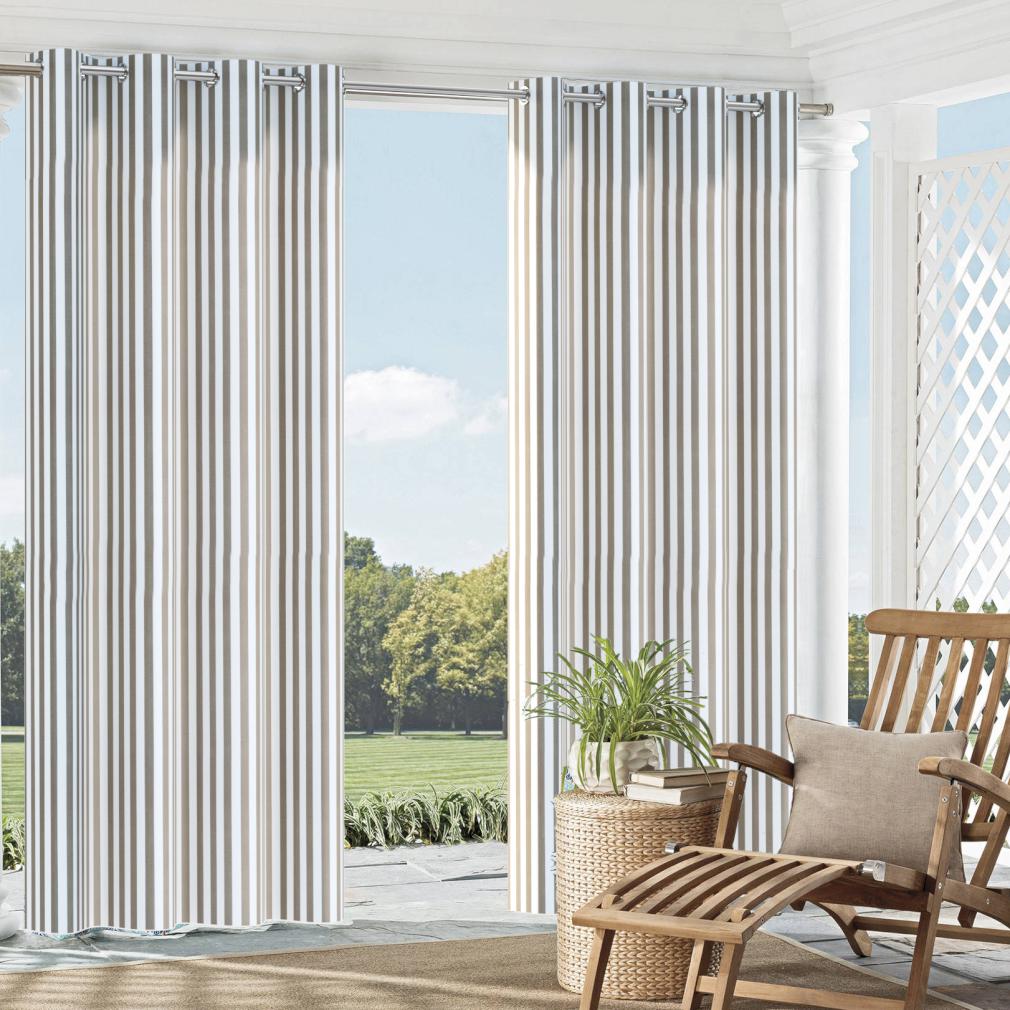 2486 Stripe Taupe Canopy Beige & Taupe Charlotte Fabrics