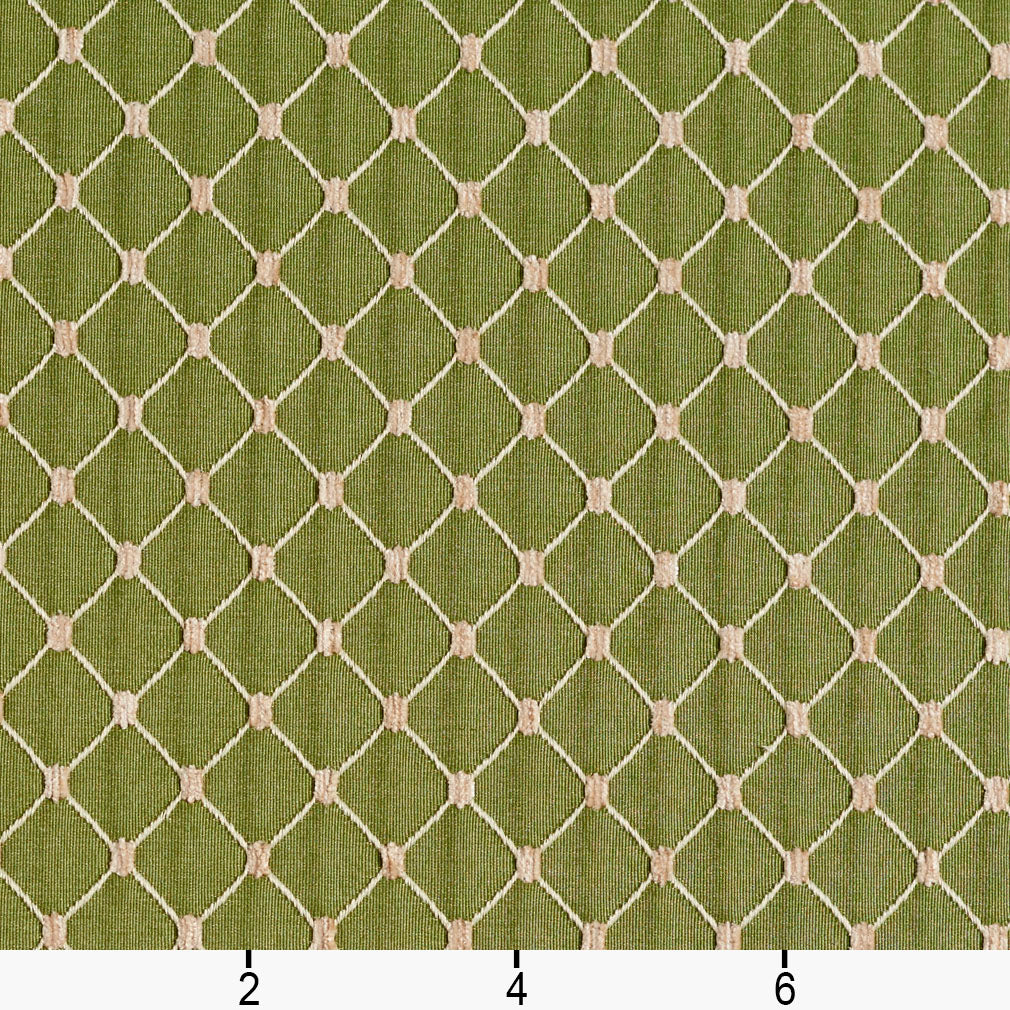 2649 Diamonds,Small Scale Fern/Diamond Green Charlotte Fabrics