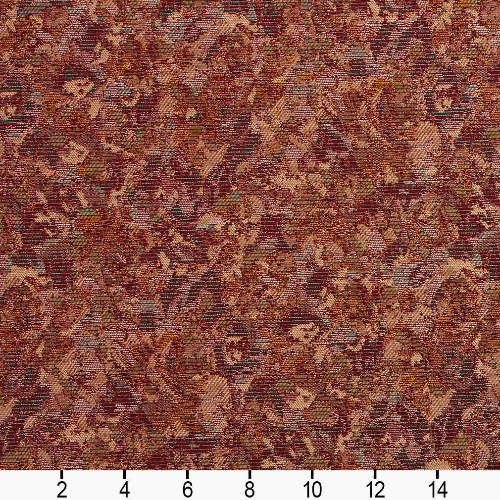 2731 Abstract & Geometric,Leaves Brick Orange & Rust Charlotte Fabrics