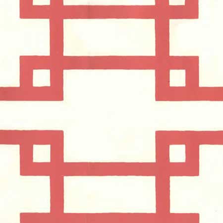 300403OWP BRIGHTON Orange On Off White Quadrille Wallpaper