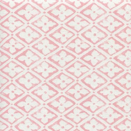 306330F-SPINK PUCCINI Soft Pink on White Linen Quadrille Fabric