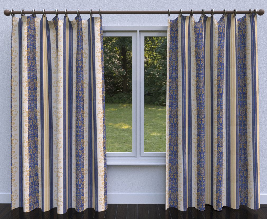 3280 Damask,Stripe Vintage Blue Charlotte Fabrics