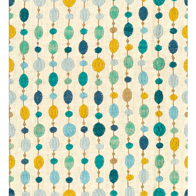 33071-513 BEADED LINEN TURQUOISE KRAVET COUTURE Fabrics Drapery Upholstery