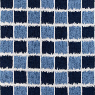 36936-5 IKAT SQUARES MARINE KRAVET COUTURE UPHOLSTERY