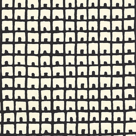 4040-10WP FEZ BACKGROUND Black On Off White Quadrille Wallpaper