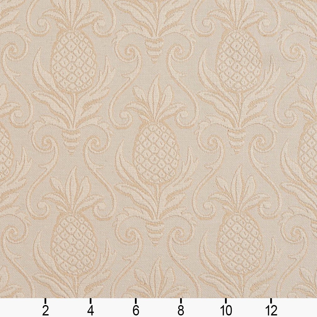 5519 Damask Ivory/Pineapple White & Ivory Charlotte Fabrics