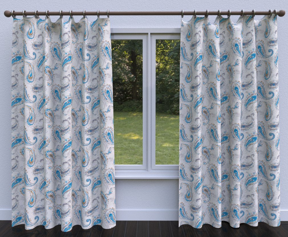 5752 Paisley Lagoon Aqua & Teal Charlotte Fabrics