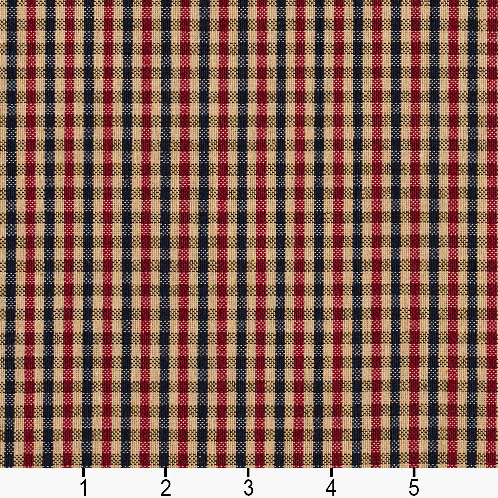 5811 Check & Houndstooth,Small Scale Port Check Blue,Red & Burgundy Charlotte Fabrics