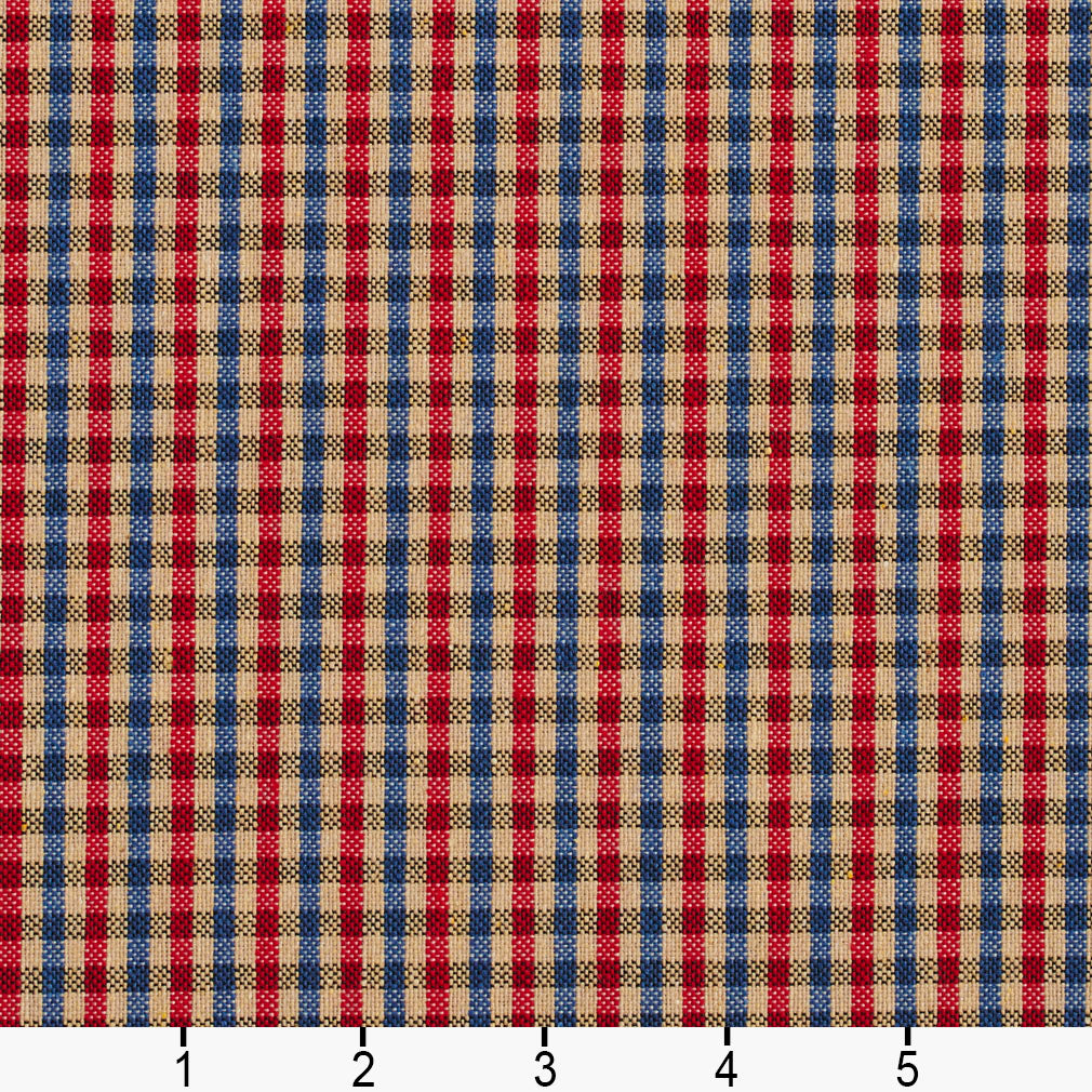 5814 Check & Houndstooth,Small Scale Patriot Check Blue,Red & Burgundy Charlotte Fabrics