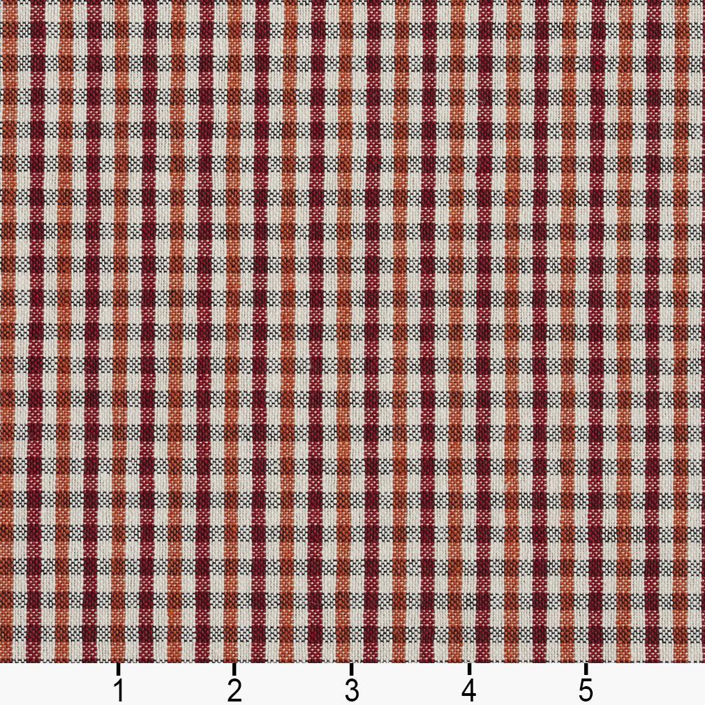 5816 Check & Houndstooth,Small Scale Spice Check Red & Burgundy Charlotte Fabrics
