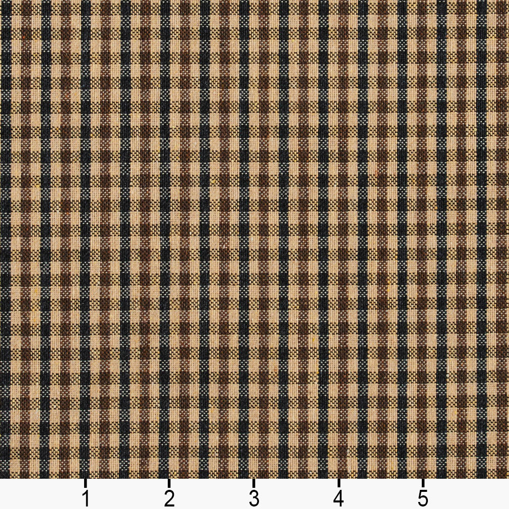 5817 Check & Houndstooth,Small Scale Espresso Check Black,Brown Charlotte Fabrics