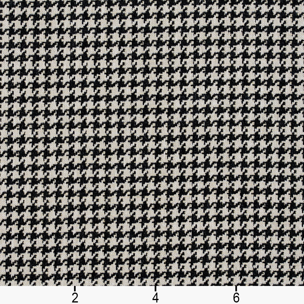 5854 Check & Houndstooth,Small Scale Onyx Houndstooth Black Charlotte Fabrics