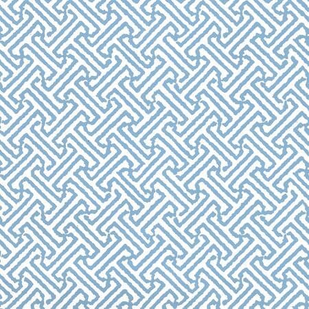 622-06WWP JAVA PETITE French Blue On White Quadrille Wallpaper