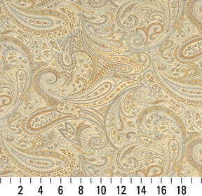 6325 Paisley Spring Aqua & Teal,Gold & Yellow Charlotte Fabrics