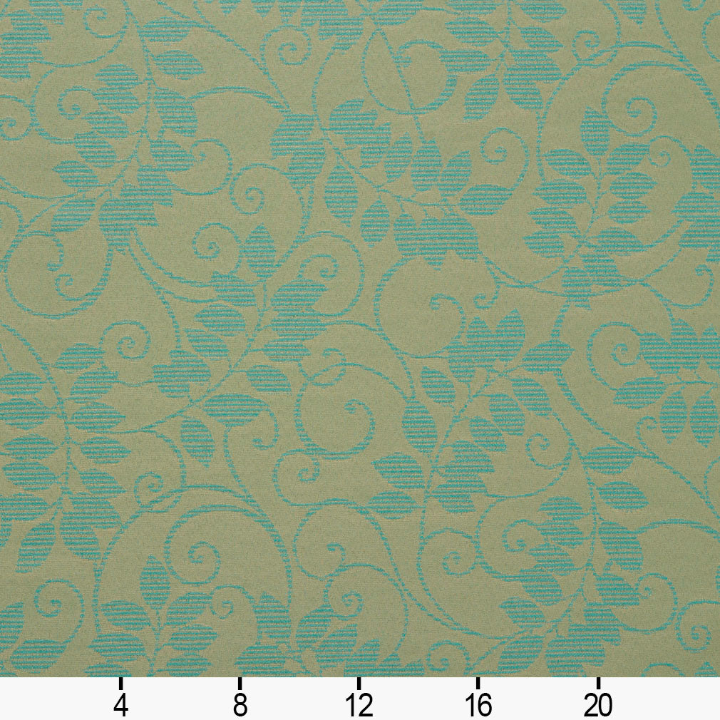 6624 Leaves Seafoam/Vine Aqua & Teal Charlotte Fabrics