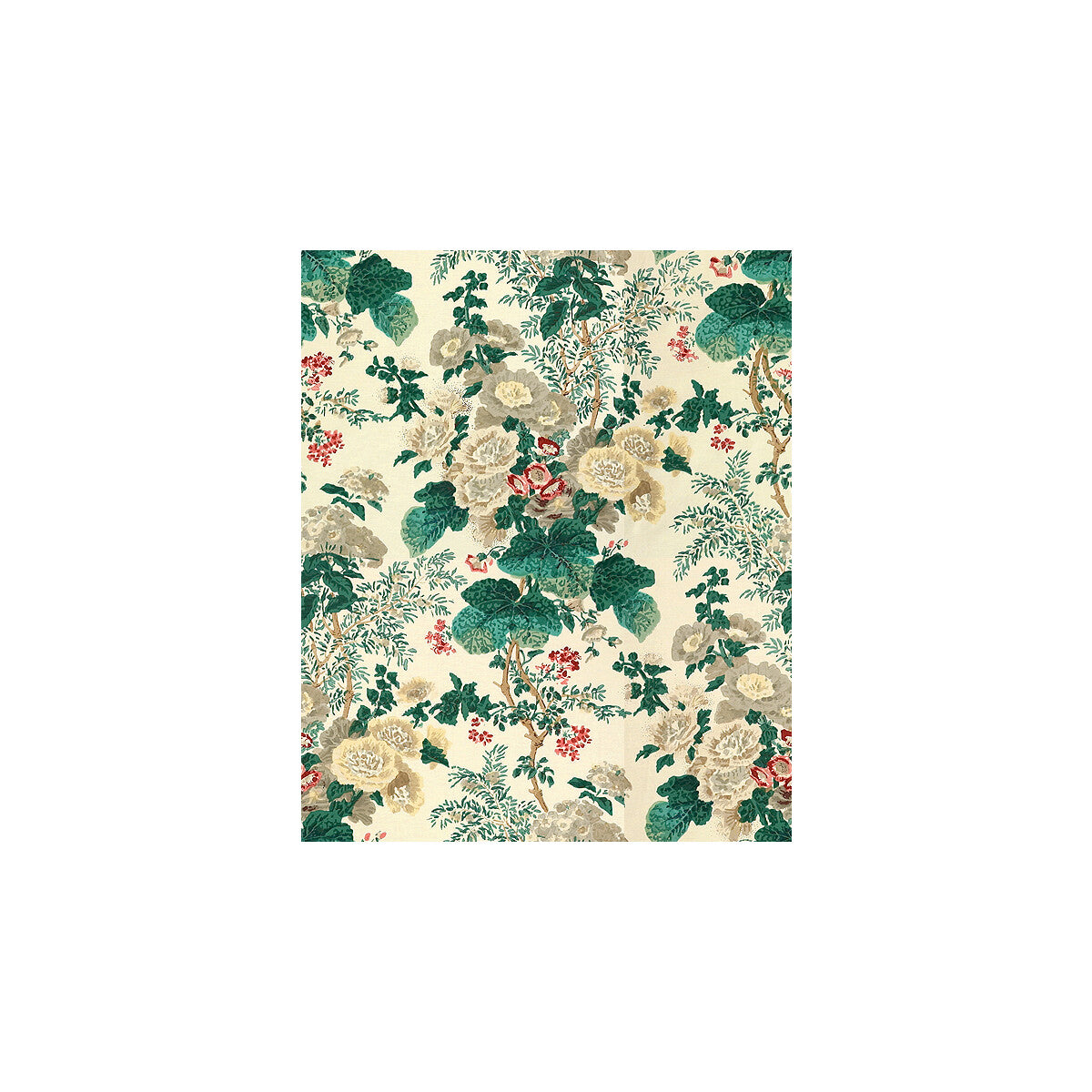 7135-LJ HOLLYHOCK HDB WHITE/BROWN LEE JOFA Fabrics Drapery Upholstery