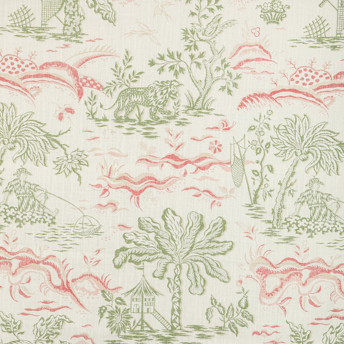 8022101-317 VALENSOLE PRINT LEAF/ROSE BRUNSCHWIG & FILS