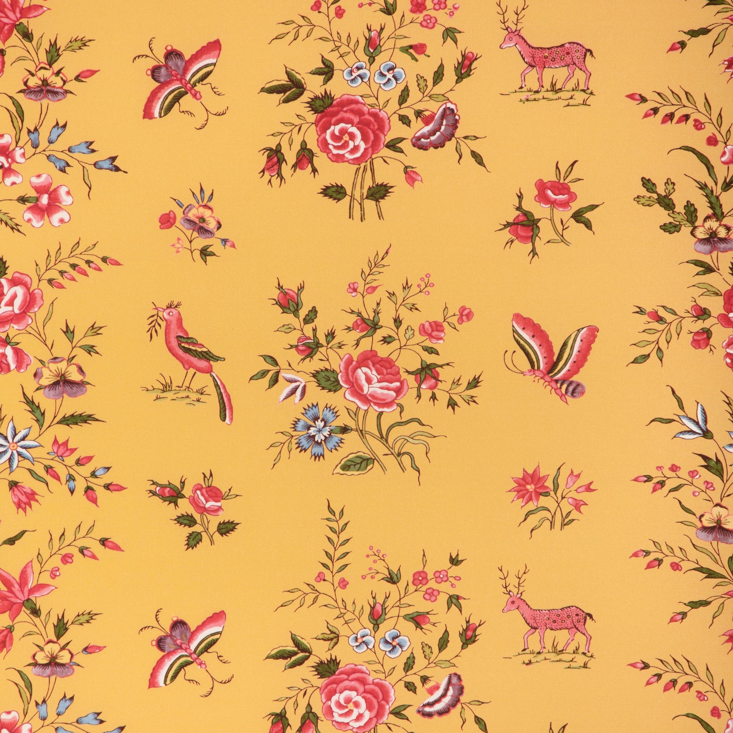 8023103-940 AUREL PRINT GOLD/RED BRUNSCHWIG & FILS