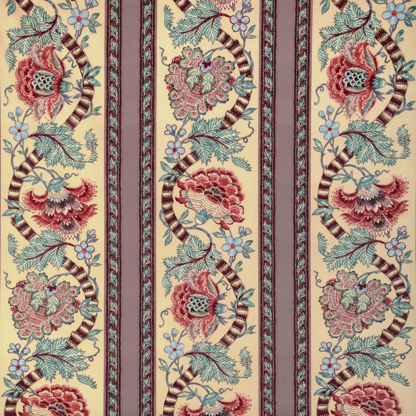 8023106-1635 LAURIS PRINT BEIGE/TEAL BRUNSCHWIG & FILS