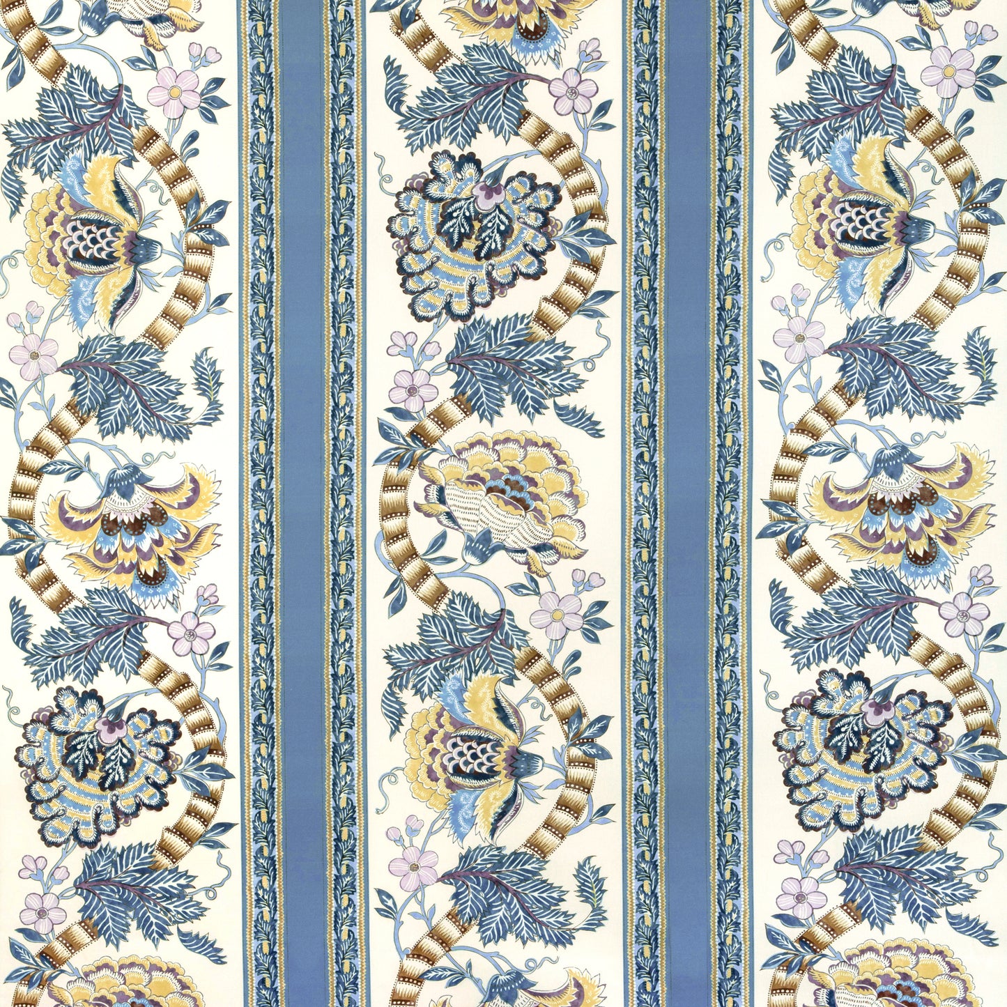 8023106-54 LAURIS PRINT BLUE/GOLD BRUNSCHWIG & FILS