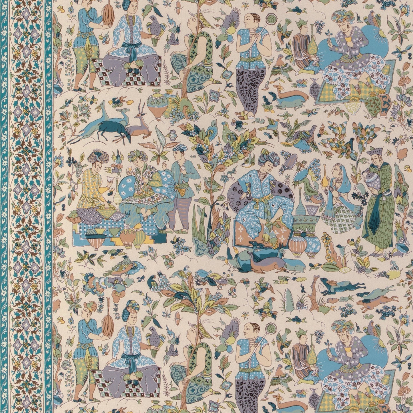 8024100-153 SHALIMAR PRINT AQUA/LEAF BRUNSCHWIG & FILS